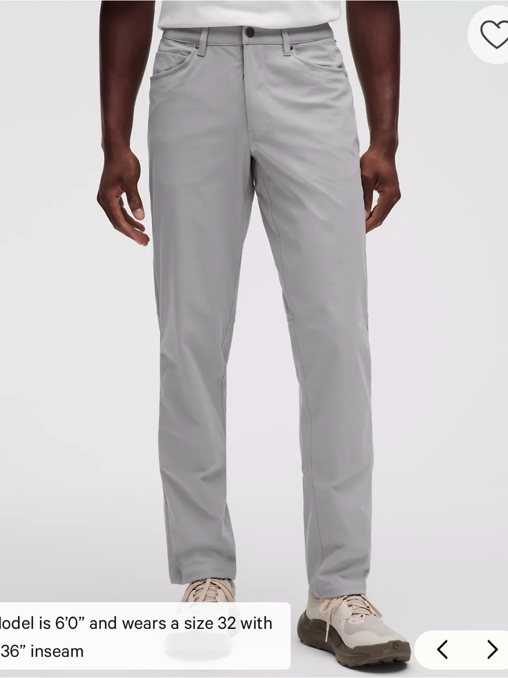 Lululemon ABC Classic-Fit 5 Pocket Pant 40 waist 29L
Warpstreme - Silver Drop /
